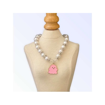 PINK - My Fa-BOO-Lous Pearl Ghost Necklace - Small