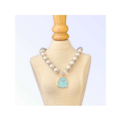 BLUE - My Fa-BOO-Lous Pearl Ghost Necklace - Large