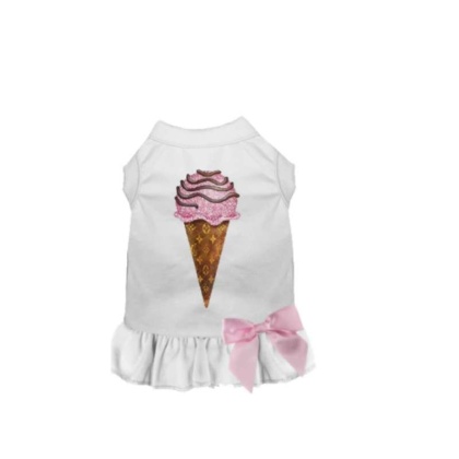 WHITE - My Favorite Chewy Vuitton Ice Cream Dress - Small