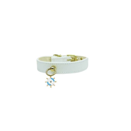 WHITE - Nautical Dog Charm Collar - 10\