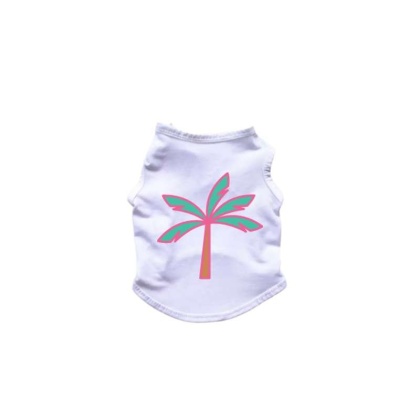 WHITE - Palm Tree Tank Top - Medium