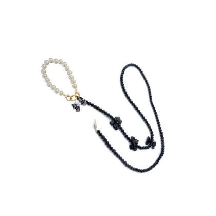 BLACK - Pearl and Bows Dog Leash