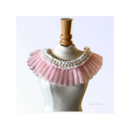 PINK - Pearl Neck Ruff - Medium