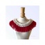 RED - Pearl Neck Ruff - Large