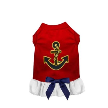 RED - Sailor Girl Dog Dress - Medium