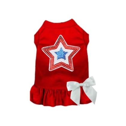 RED - Sequin Star Dress/Tee - Large