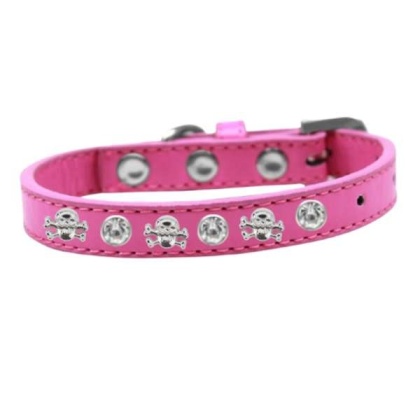 pink - Skull Studded Collar - 16\