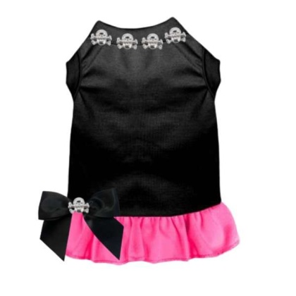 BLACK WITH PINK BOTTOM - Skull Studded Dress - 2X Large