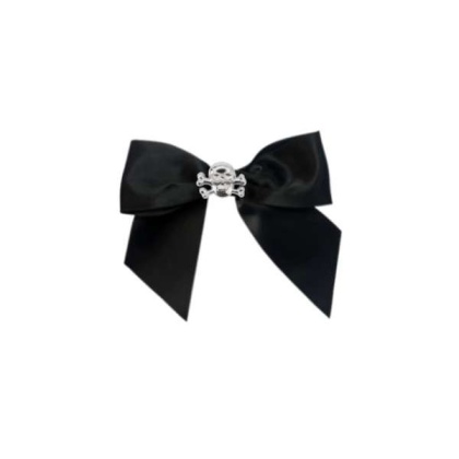 Black - Skull Studded Hair Bow