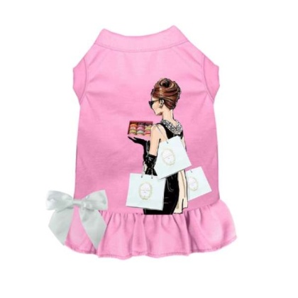 PINK - Sniffany & Macaroons, Please- Dog Dress - Medium