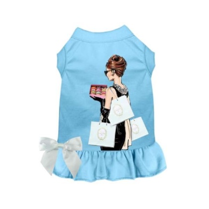 BLUE - Sniffany & Macaroons, Please- Dog Dress - 2X Large