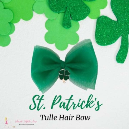 St. Patrick\'s Tulle Dog Hair Bow