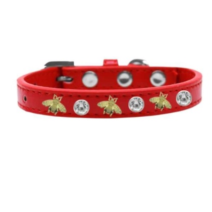 red - Studded Bee Collar - 16\