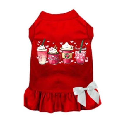 RED - Valentine\'s Day Fun Dog Dress - 2X Large