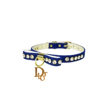 BLUE - Velvet Dior Charm Collar - 10\