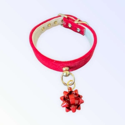 RED BOW - Velvet Gift Wrap Bow Collar - 10\