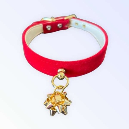 GOLD BOW - Velvet Gift Wrap Bow Collar - 10\