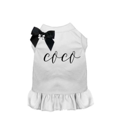 WHITE - Fancy Coco Dog Dress - X Small