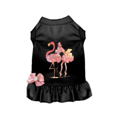 BLACK - Fancy Flamingo Dress - Small