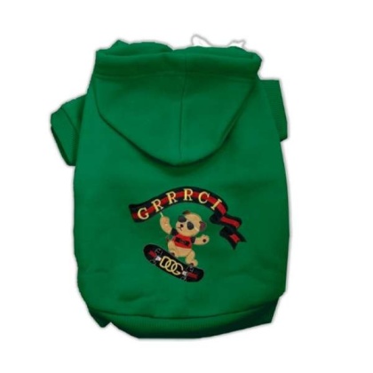 GREEN - GG Skateboard Dog Hoodie - Medium