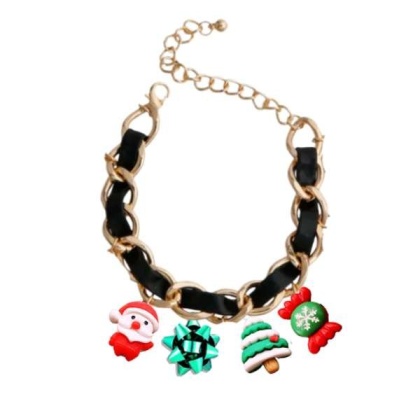 BLACK - Holiday Charm Dog Necklace - 10\