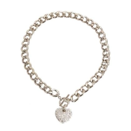 Silver - Heart Toggle Necklace