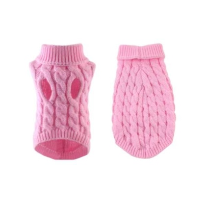 PINK - Knit Turtleneck Dog Sweater - Medium