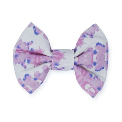 French Lavender Ink Blot Classic Dog Bow Tie - Large