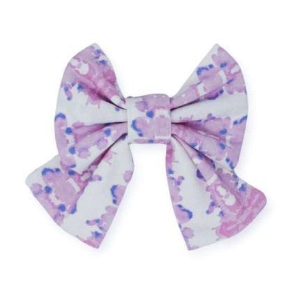 French Lavender Ink Blot Sailor Dog Bow - Large