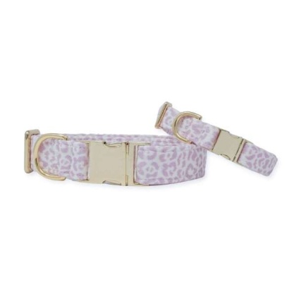 French Lavender Rosette Classic Dog Collar - L