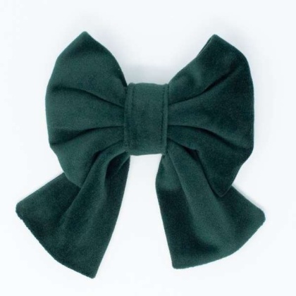 Limited Edition Velvet Evergreen Sailor Dog Bow - Large