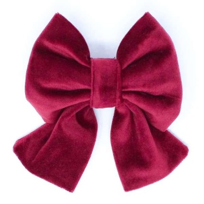 Limited Edition Velvet Mulberry Sailor Dog Bow - Standard