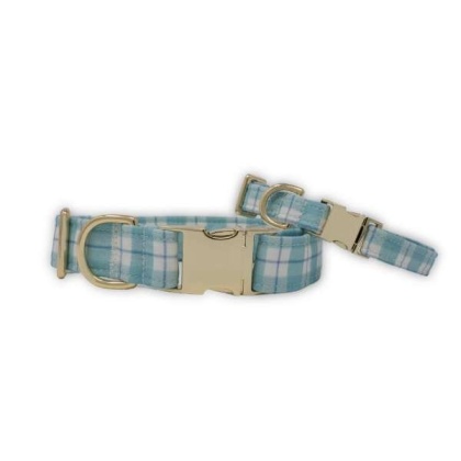 Seaside Plaid Classic Dog Collar - L