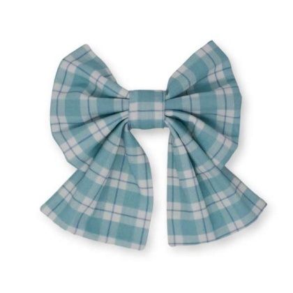 Seaside Plaid Sailor Dog Bow - Large