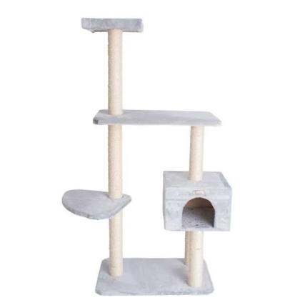 GleePet 57-Inch Cat Tree Real Wood Climbing Perch Gray