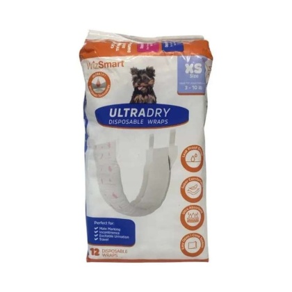 White - WizSmart UltraDry Male Wraps  - XS