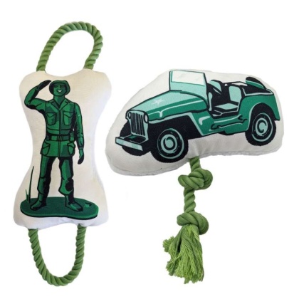 Army Jeep & Soldier - Retro Military Plush Toy Combo