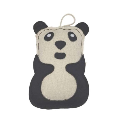 Eco-Friendly Canvas and Jute Panda Dog Toy