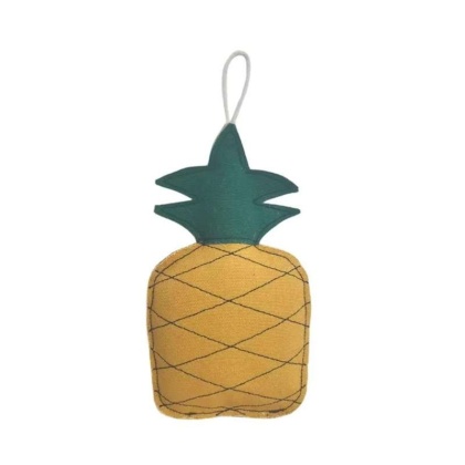 Eco-Friendly Pineapple Canvas and Jute Dog Toy