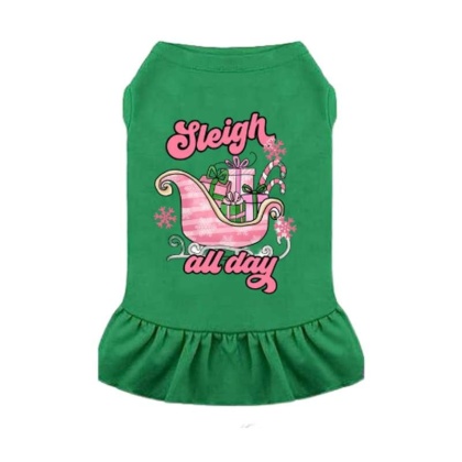 Sleigh All Day - Dog Dress - 2XL