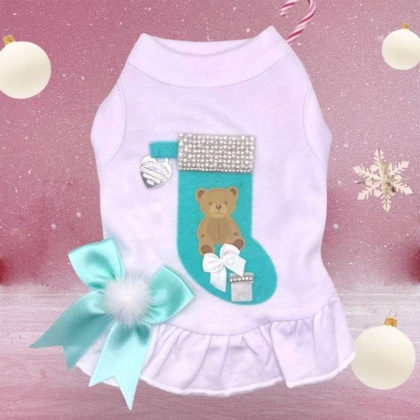 Sniffany Bear Stocking Dress- Dog Dress - XS