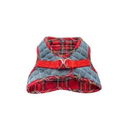 Denim & Red Plaid - Step-In Denim Harness - XS