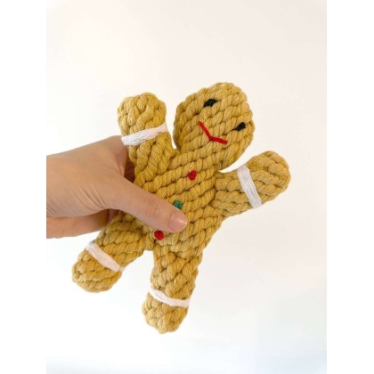 Handmade Sustainable Gingerman Rope Toys, Dog Chew Toys