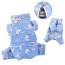 Light Blue - Snowman & Snowflake Flannel Pajamas with 2 Pockets - XS