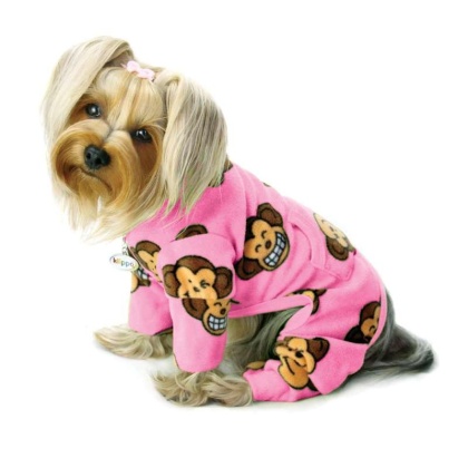 Pink - Silly Monkey Fleece Turtleneck Pajamas - M