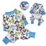 Blue - Ultra Soft Plush Minky Monkey Pajamas - L