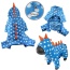 Blue - Polka Dots DINO Fleece Hooded Bodysuit/Pajamas - L