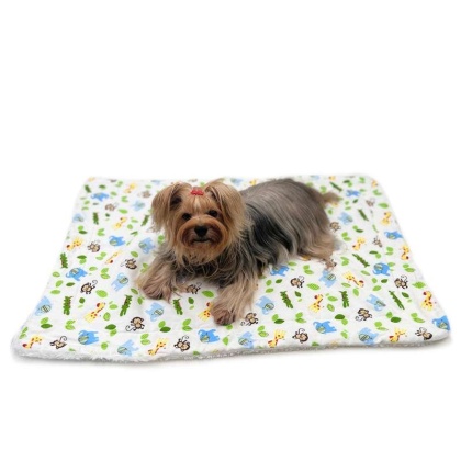 White - Zoo Animals Flannel/Plush Blanket - 50\