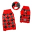 Red - Argyle Turtleneck Sweater in Red/Black/White - XS