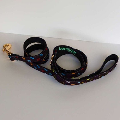 Black/Multi  - Standard Bonejour Leash